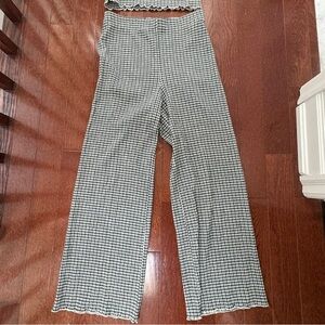 ARITZIA WILFRED GREEN/BLUE GINGHAM JAZZ PANTS